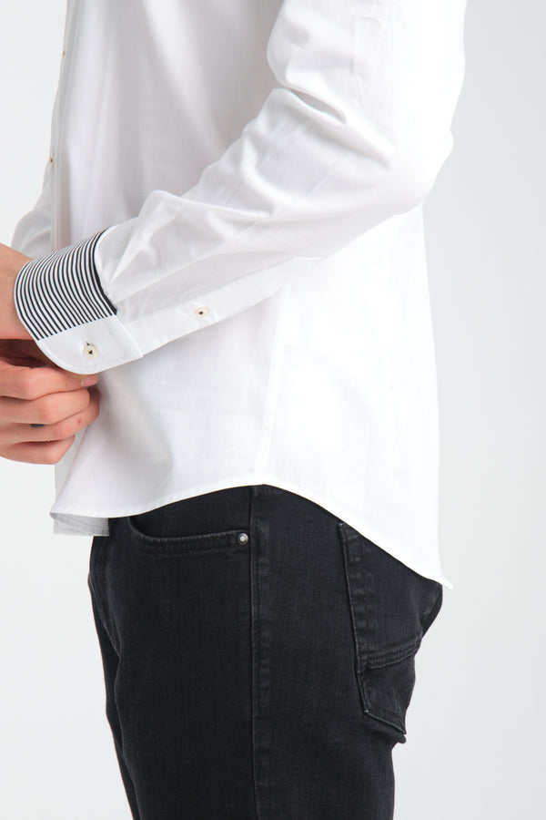 Camisa Hombre Sport Satin Blanco