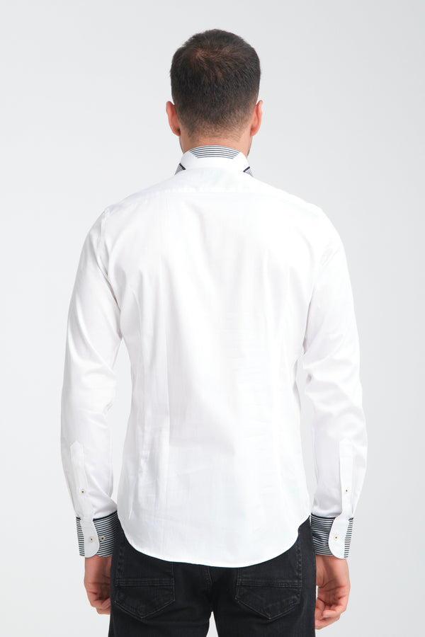 Camisa Hombre Sport Satin Blanco