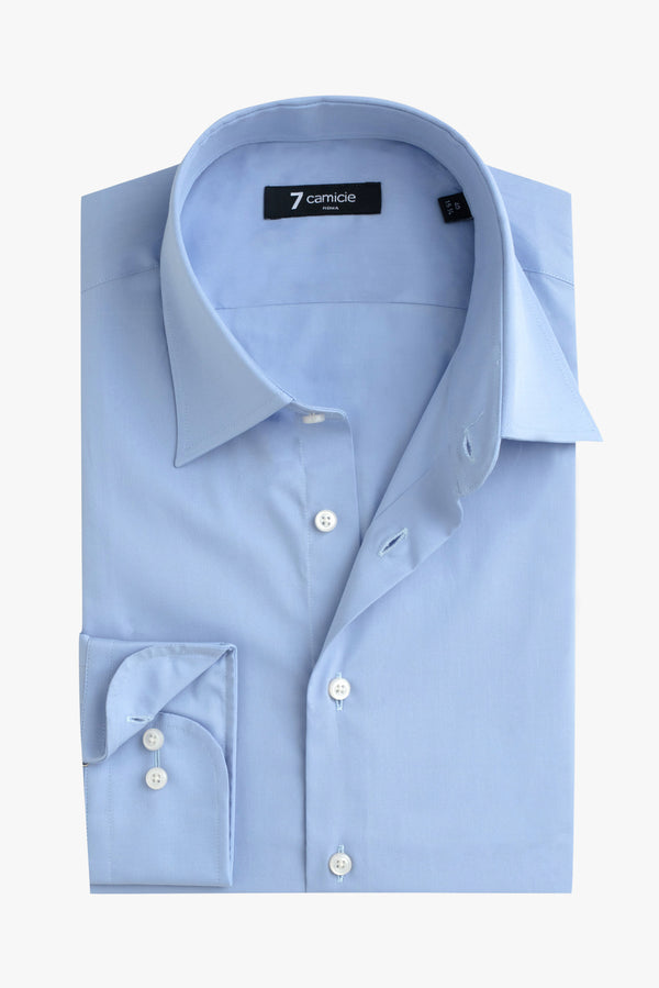 Camisa Hombre Romeo Popelin Stretch Azul Claro