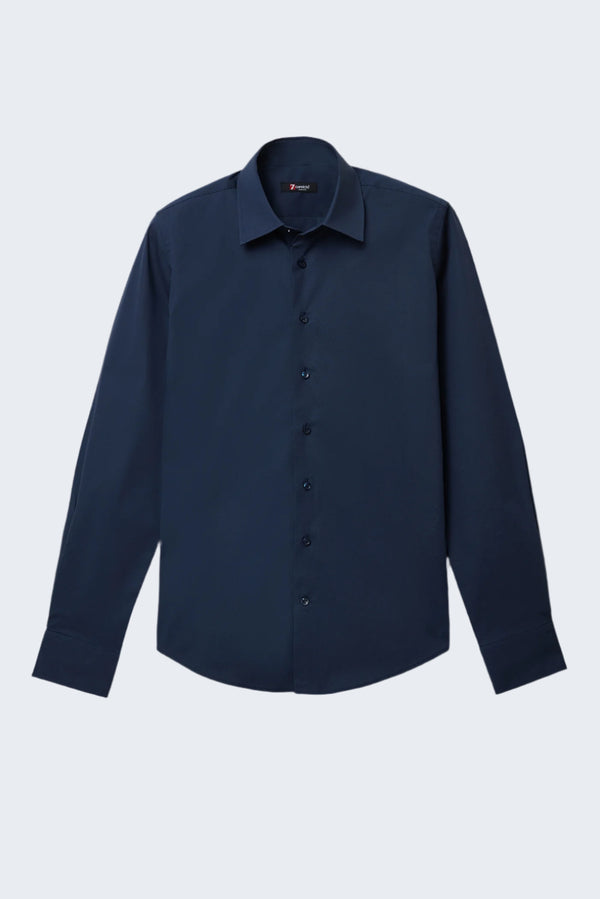 Camisa Hombre Romeo Popelin Stretch Azul