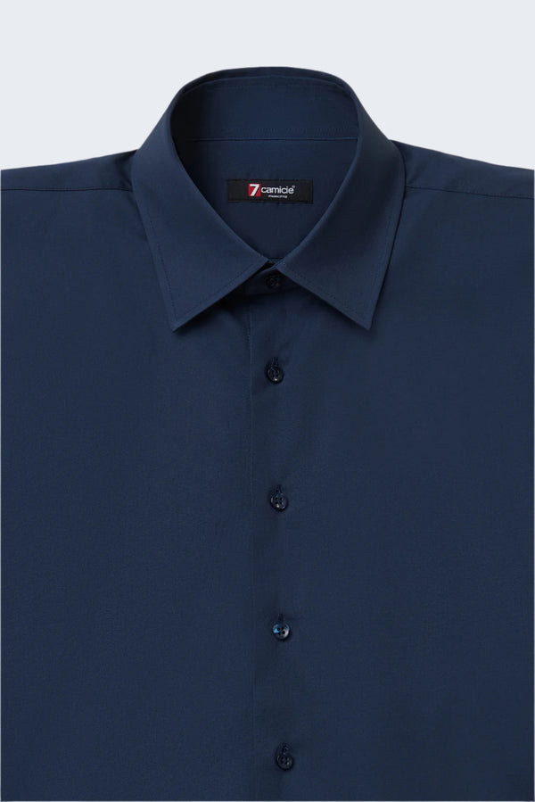 Camisa Hombre Romeo Popelin Stretch Azul
