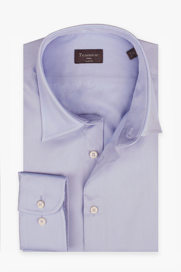 Camisa Hombre Romeo Essential Satin Azul Claro