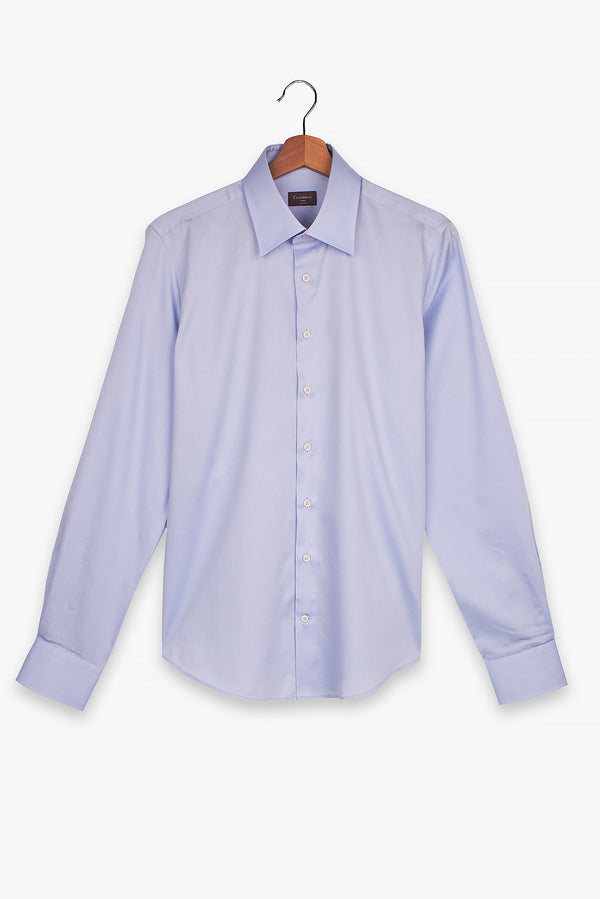 Camisa Hombre Romeo Essential Satin Azul Claro