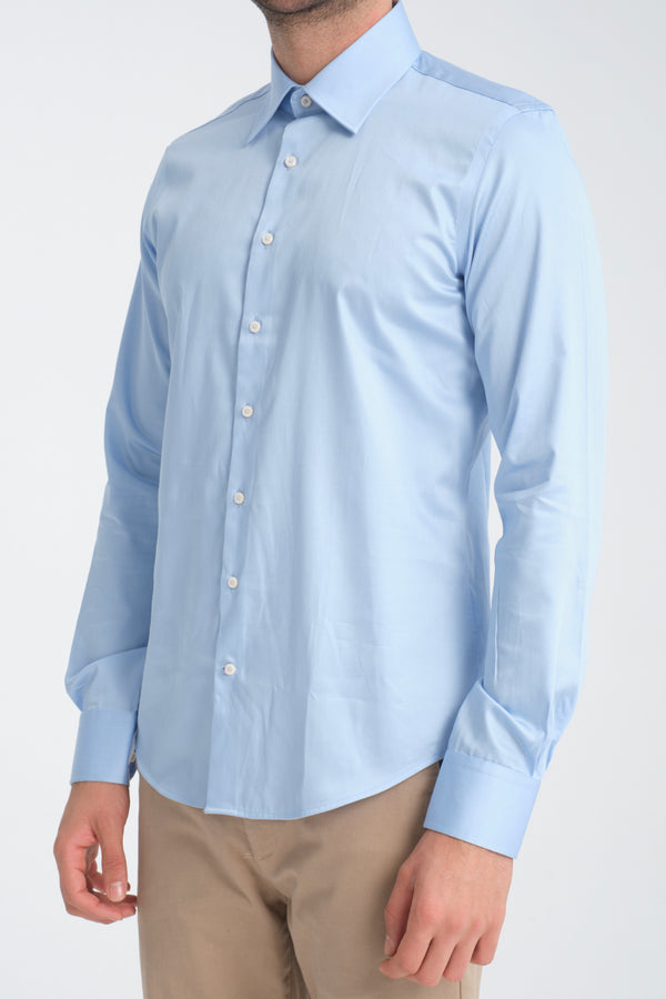 Camisa Hombre Romeo Essential Satin Azul Claro