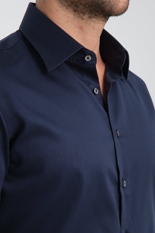 Camicia Uomo Romeo Essential Satin Blu