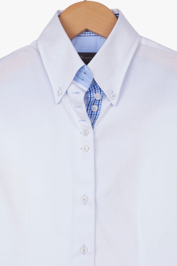 Chemise Femme Silvia Iconic Popelin Stretch Blanc