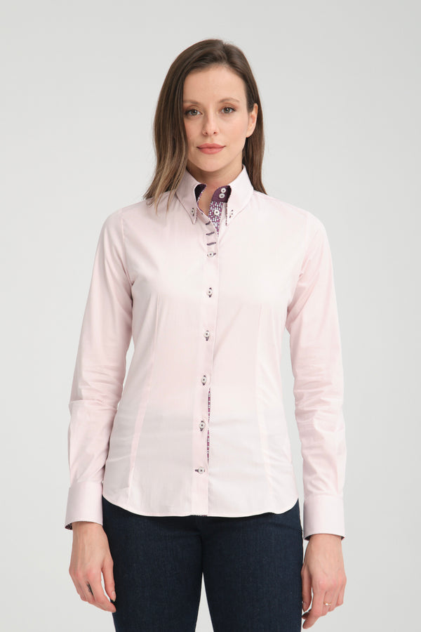 Camisa Mujer Silvia Iconic Popelin Stretch Rosa