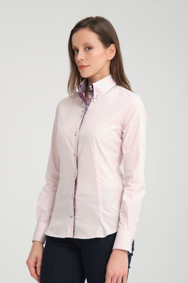 Camisa Mujer Silvia Iconic Popelin Stretch Rosa