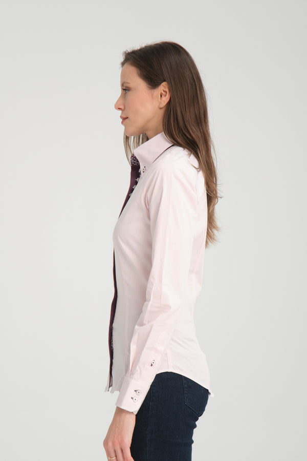 Camisa Mujer Silvia Iconic Popelin Stretch Rosa