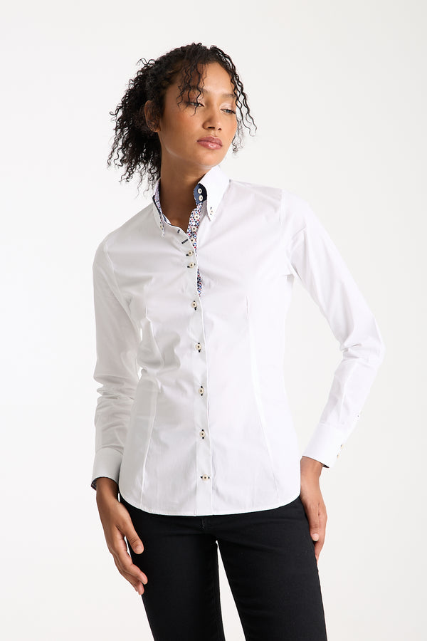Camisa Mujer Silvia Iconic Popelin Stretch Blanco