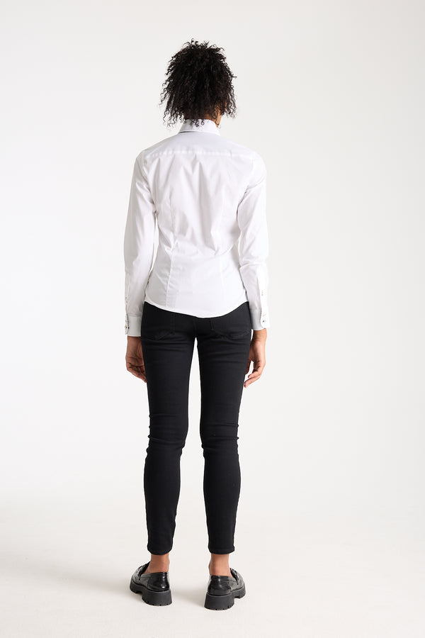 Camisa Mujer Silvia Iconic Popelin Stretch Blanco