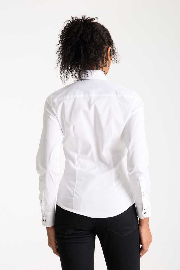Camisa Mujer Silvia Iconic Popelin Stretch Blanco