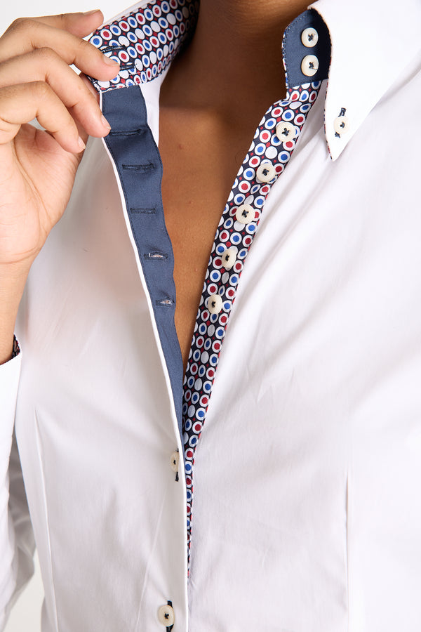 Camisa Mujer Silvia Iconic Popelin Stretch Blanco