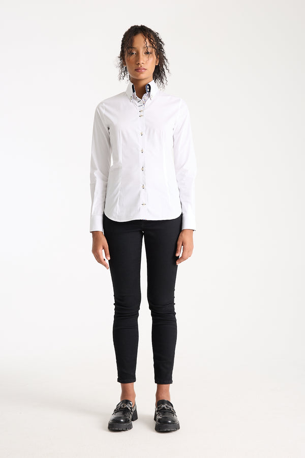 Camisa Mujer Silvia Iconic Popelin Stretch Blanco