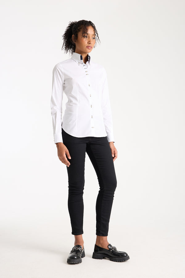 Camisa Mujer Silvia Iconic Popelin Stretch Blanco
