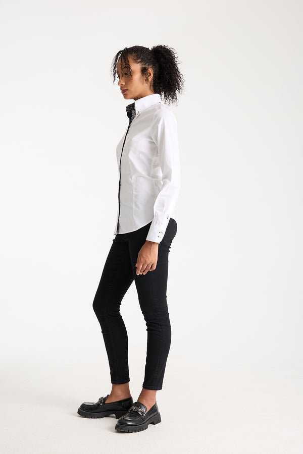 Camisa Mujer Silvia Iconic Popelin Stretch Blanco