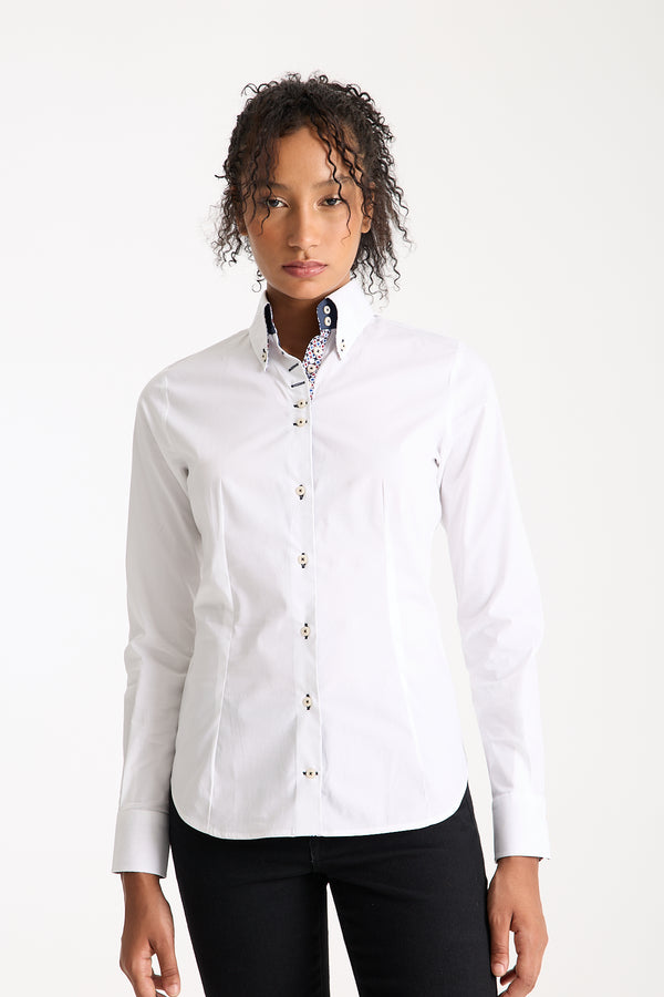 Camisa Mujer Silvia Iconic Popelin Stretch Blanco