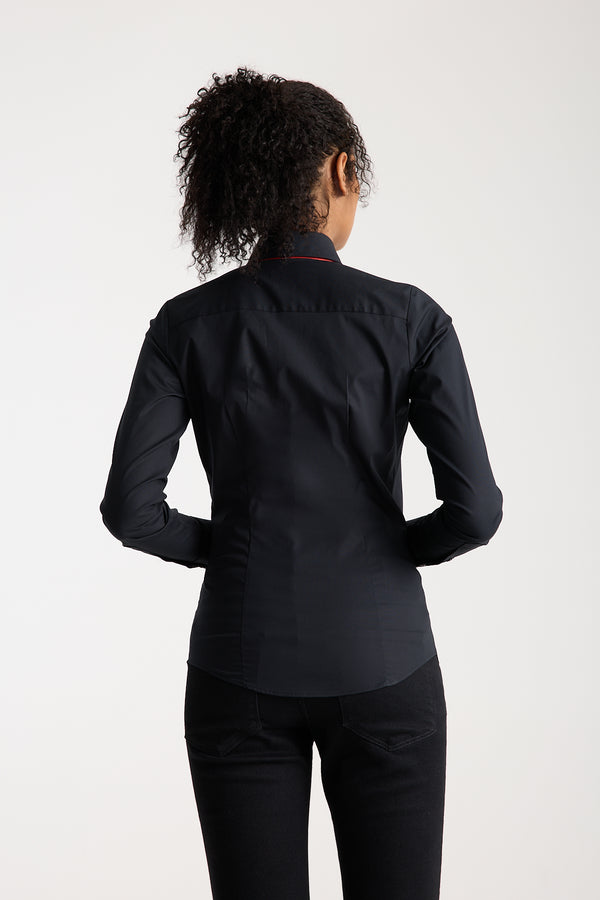 Camisa Mujer Silvia Iconic Popelin Stretch Negro