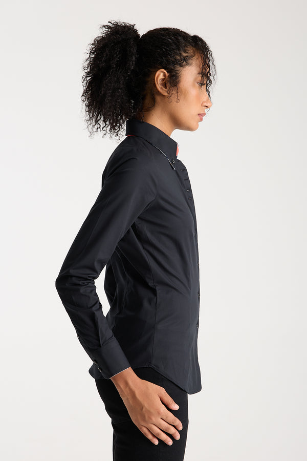 Camisa Mujer Silvia Iconic Popelin Stretch Negro