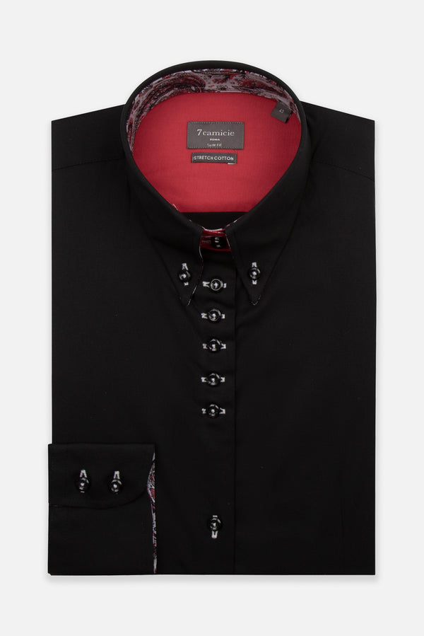 Silvia Poplin Stretch Women Shirt Black