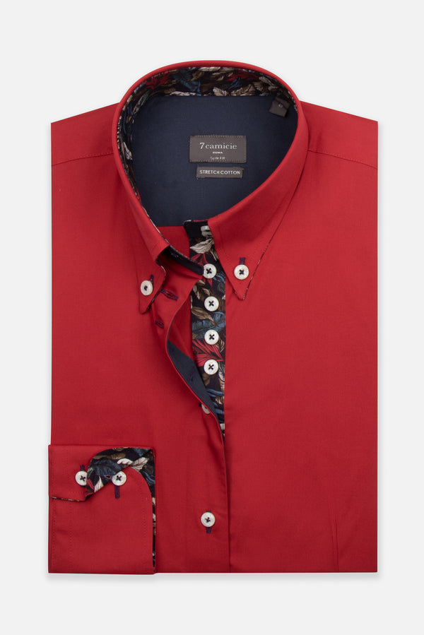 Silvia Poplin Stretch Women Shirt Red