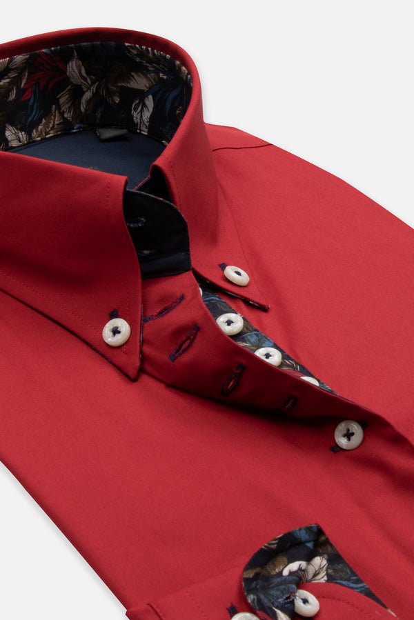 Silvia Poplin Stretch Women Shirt Red