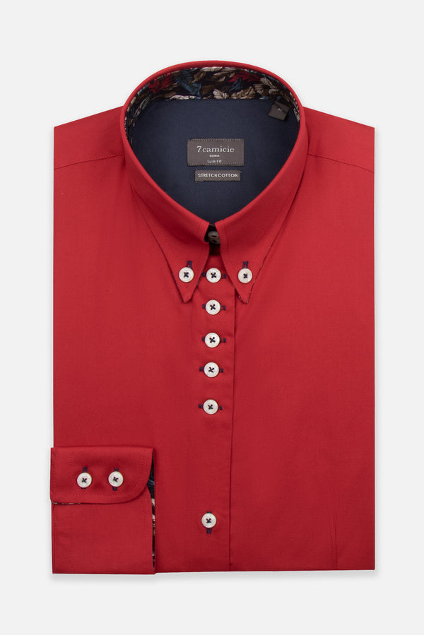 Silvia Poplin Stretch Women Shirt Red