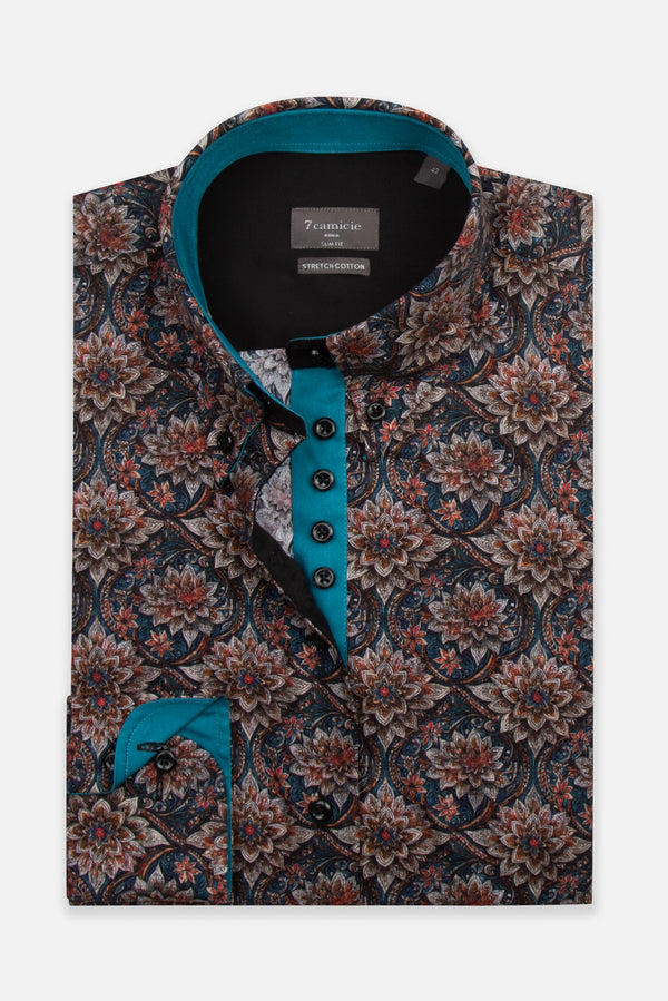 Silvia Poplin Stretch Women Shirt Blue Grey