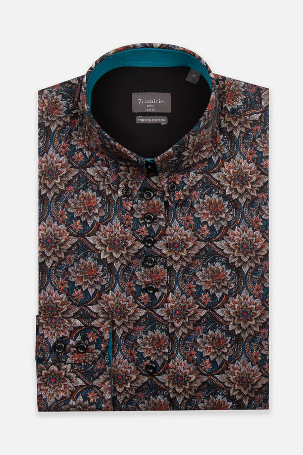 Silvia Poplin Stretch Women Shirt Blue Grey