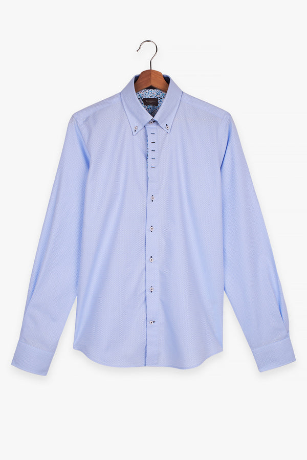Camicia Uomo Roma Iconic Jacquard Celeste Celeste