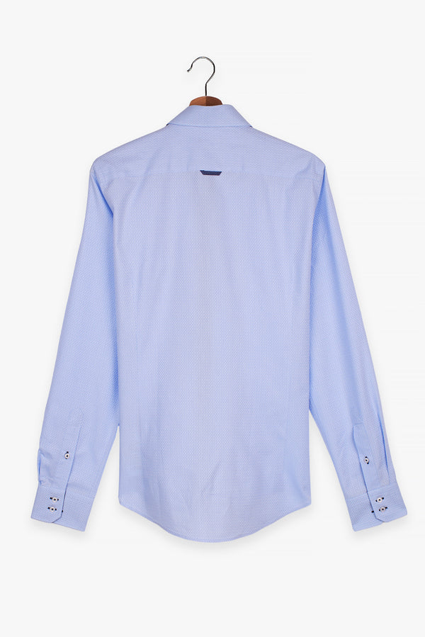 Camicia Uomo Roma Iconic Jacquard Celeste Celeste