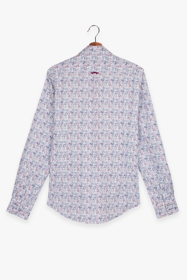 Roma Iconic Poplin Man Shirt White Blue