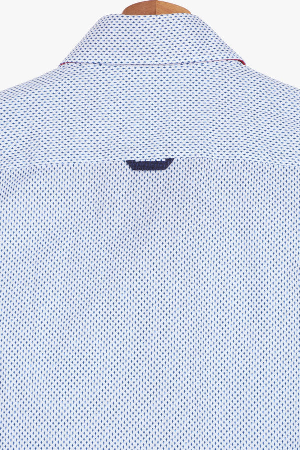 Camicia Uomo Roma Iconic Popelin Bianco Blu