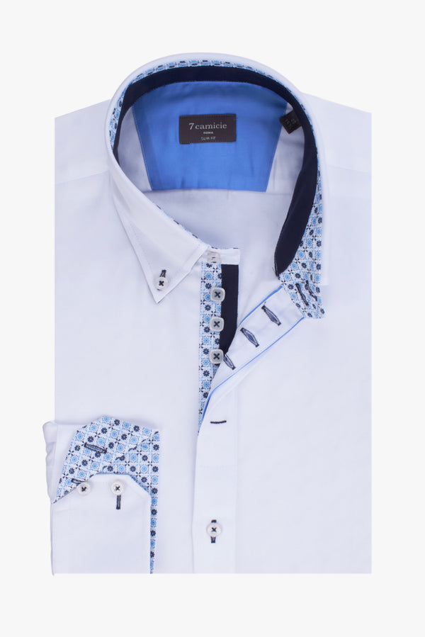 Roma Iconic Herren Hemd Satin Weiss