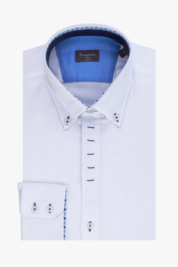 Roma Iconic Herren Hemd Satin Weiss