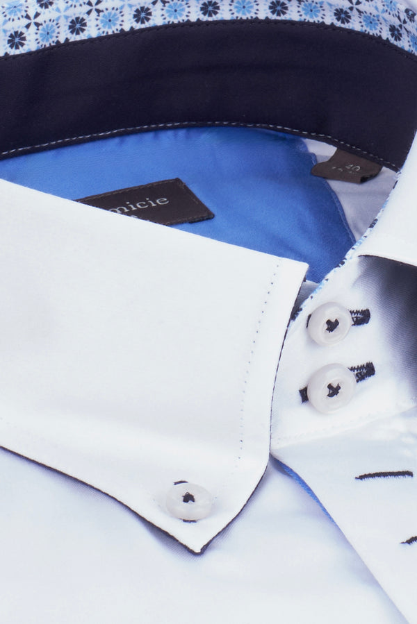 Roma Iconic Herren Hemd Satin Weiss