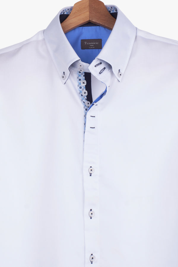 Roma Iconic Herren Hemd Satin Weiss