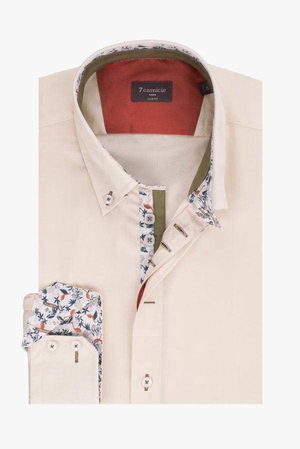 Roma Iconic Satin Man Shirt White