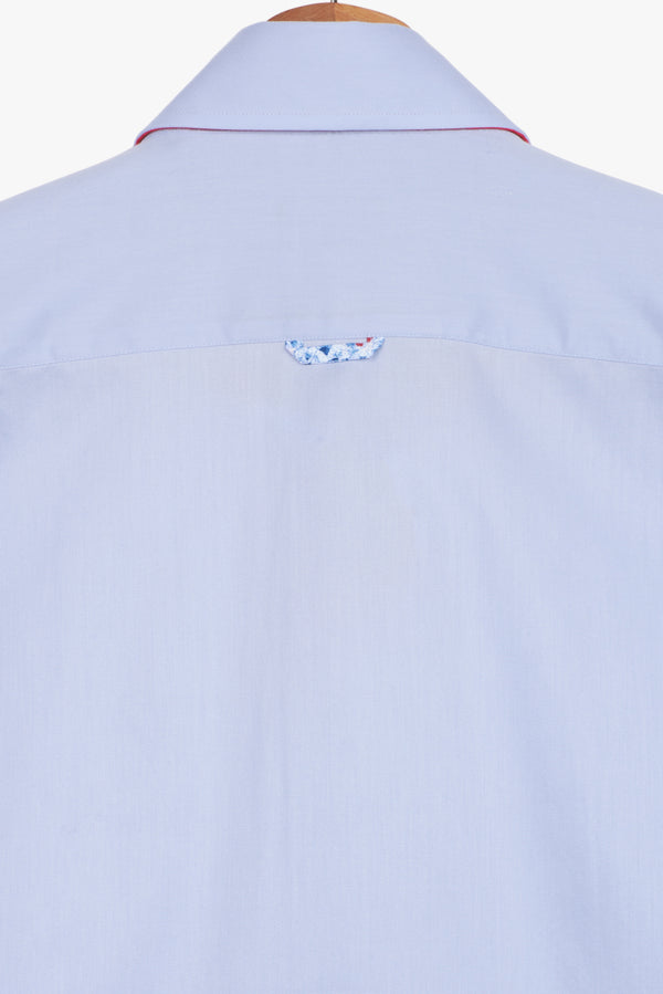 Camicia Uomo Roma Iconic Satin Celeste