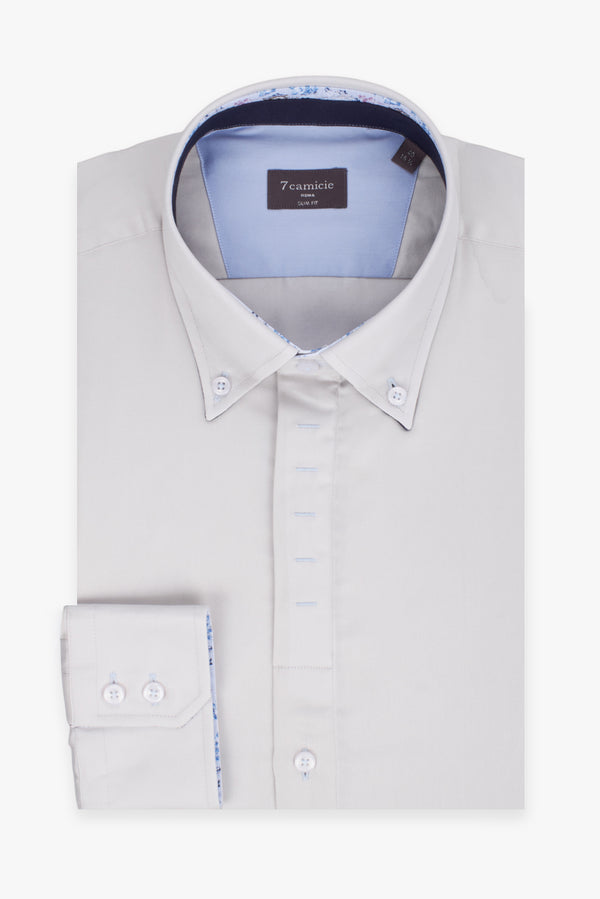 Chemise Homme Roma Iconic Satin Gris
