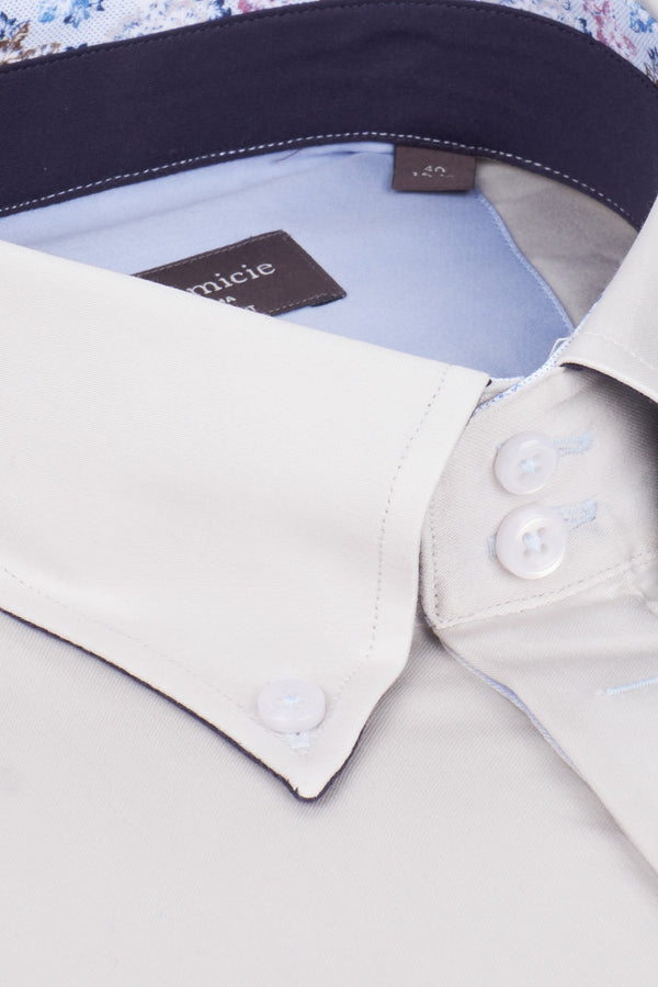 Chemise Homme Roma Iconic Satin Gris