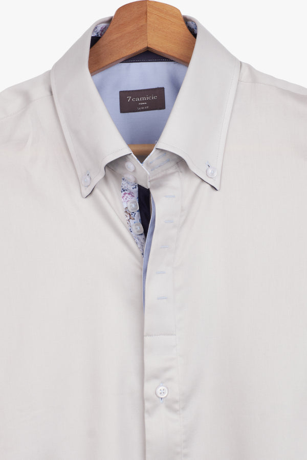 Chemise Homme Roma Iconic Satin Gris
