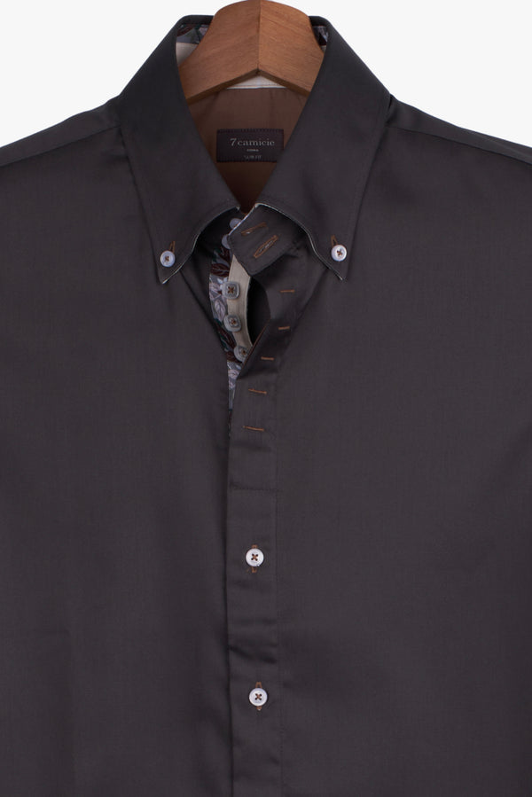 Roma Iconic Herren Hemd Satin Grau