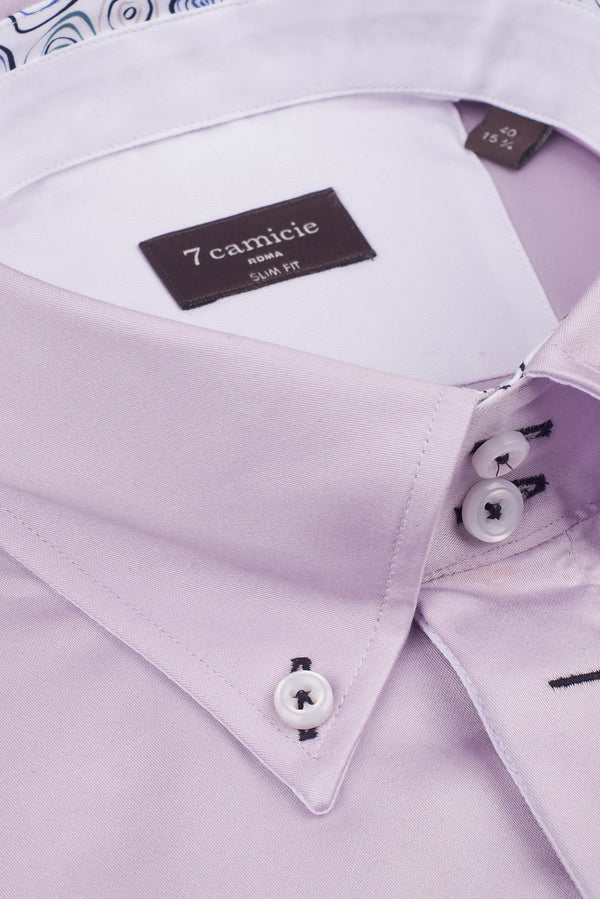 Chemise Homme Roma Iconic Satin Lilas
