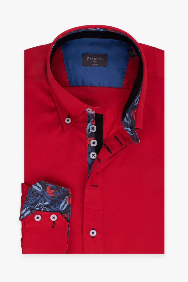 Roma Iconic Satin Man Shirt Red