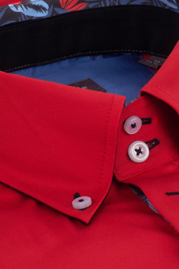 Roma Iconic Satin Man Shirt Red