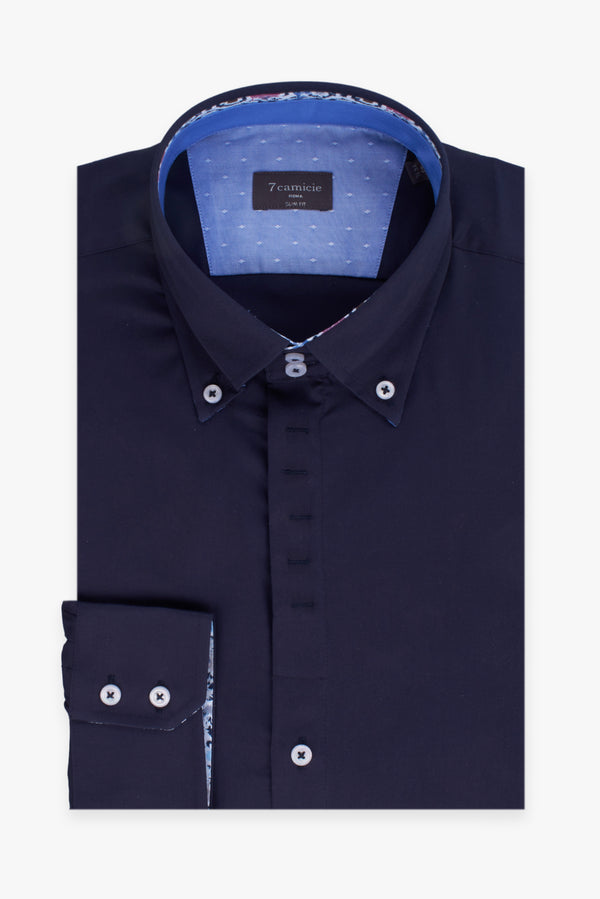 Camicia Uomo Roma Iconic Satin Blu