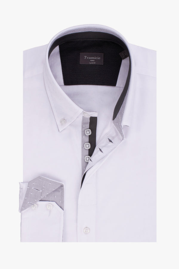 Camicia Uomo Roma Iconic Twill Bianco Bianco