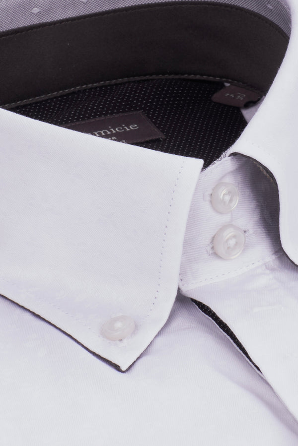 Camicia Uomo Roma Iconic Twill Bianco Bianco