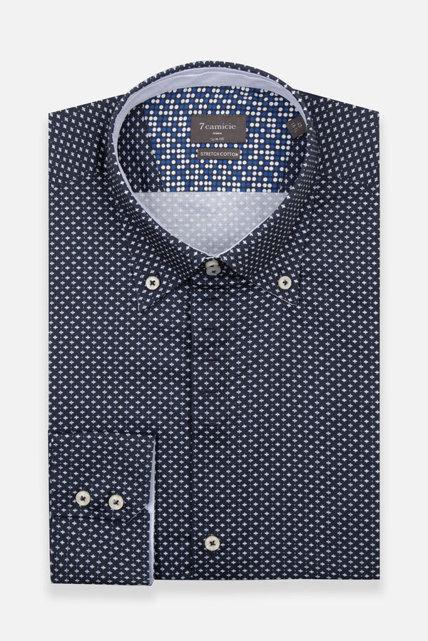 Roma Iconic Herren Hemd Blau Weiss
